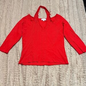 Vintage Red V neck top